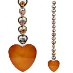 15 Harten Feng Shui Kristal Raamdecoratie oranje -- 23.5 cm