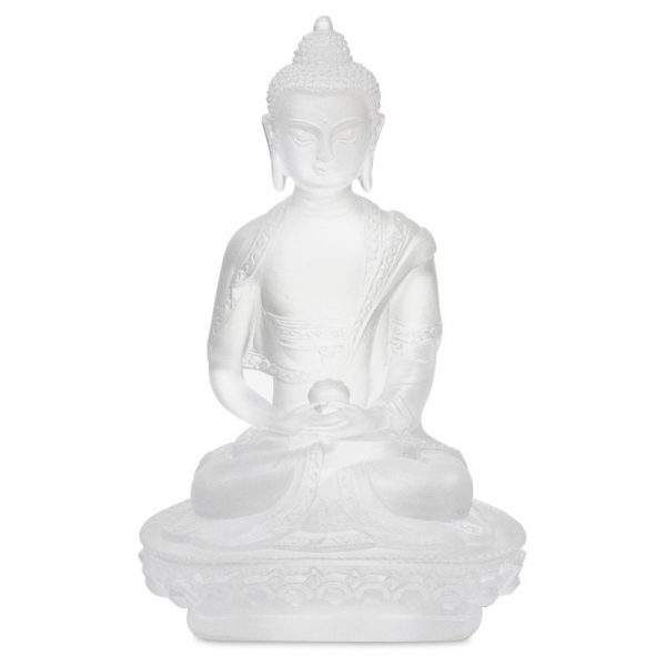 Amithaba boeddha transparant wit -- 13 cm