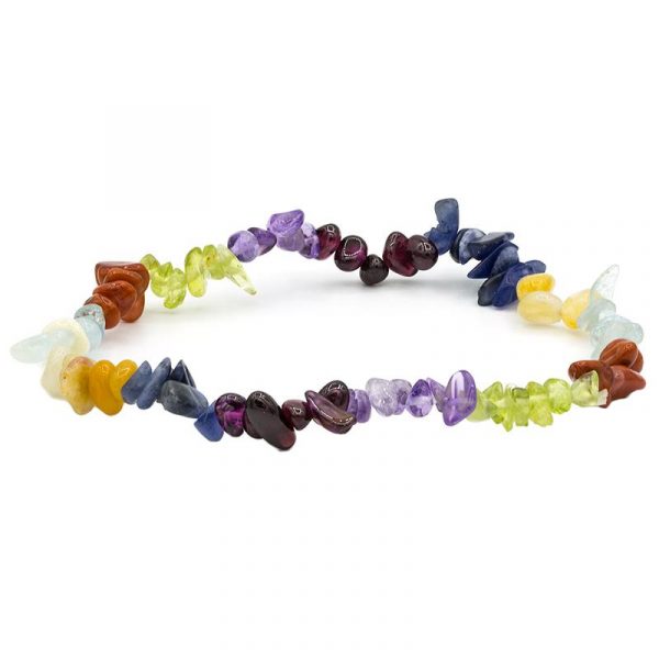 Armband 7 chakra steentjes elastisch -- 0.5 cm