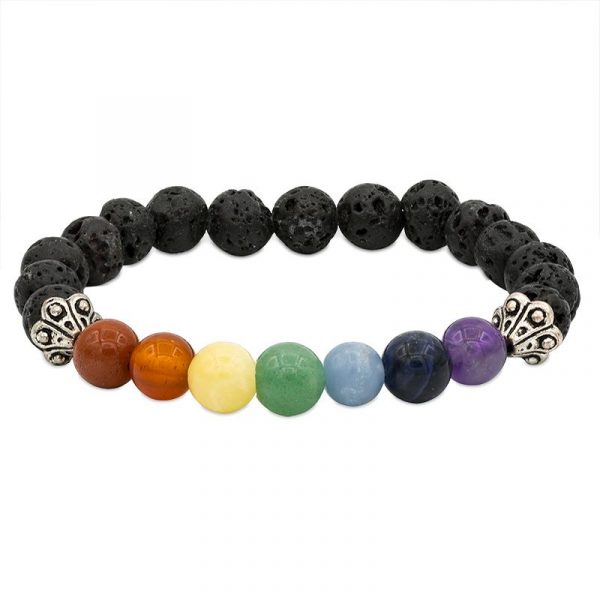 Armband chakra lavasteen elastisch -- 0.8 cm