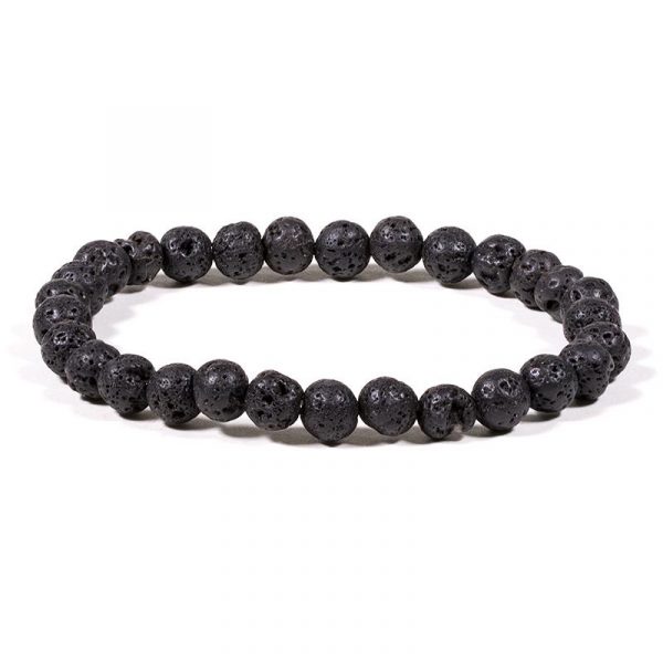 Armband lavasteen elastisch -- 0.6 cm