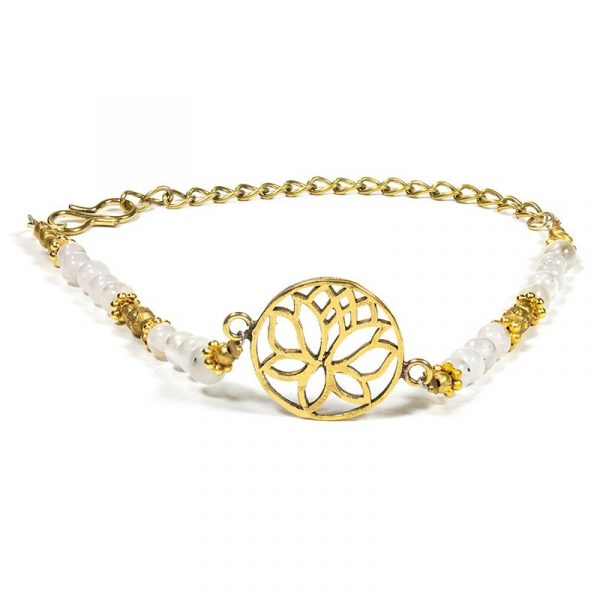 Armband lotus met maansteen