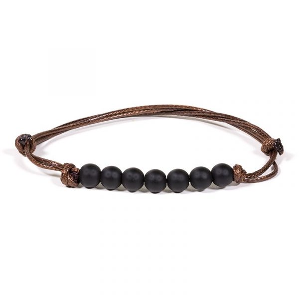 Armband obsidiaan -- 0.6 cm