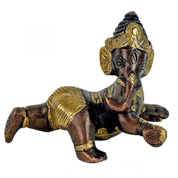 Baby Ganesha messing 2-kleurig -- 440 g; 10 cm