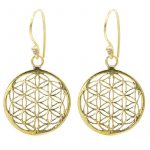 Bloem des levens oorbellen messing goudkleurig -- 2.5 cm