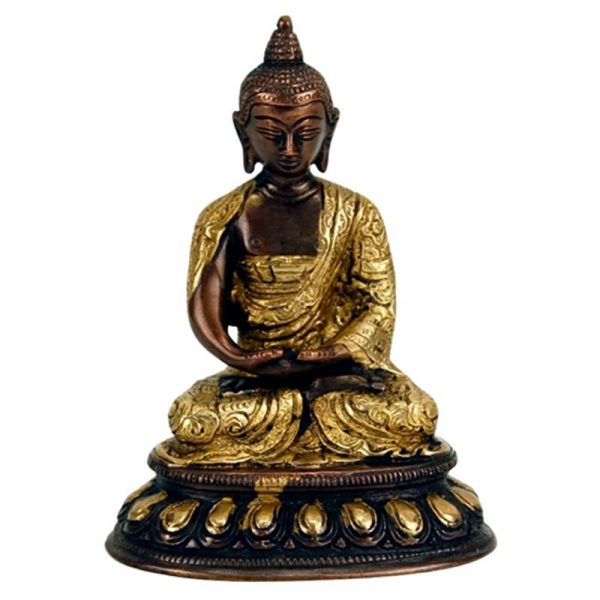 Boeddha Amithaba beeld tweekleurig -- 1150 g; 15 cm