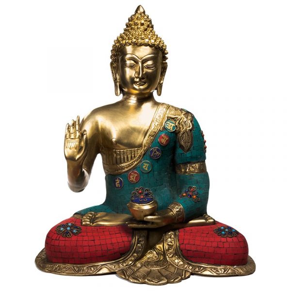 Boeddha Teaching met mozaïek decoratie -- 43 cm