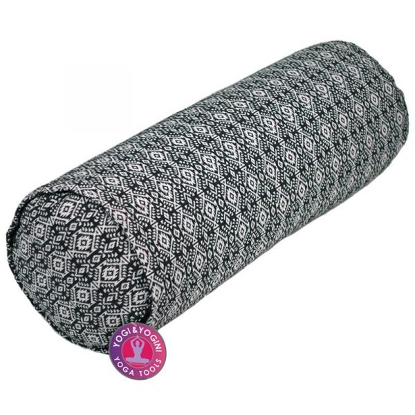 Bolster zwart wit rond -- 60x20 cm