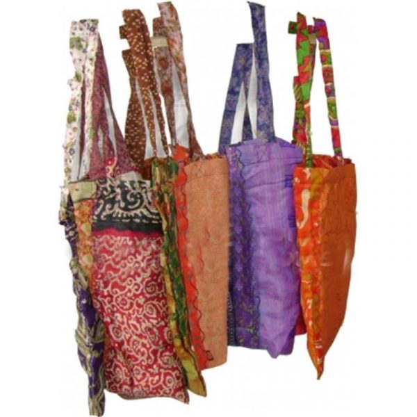 Boodschappentas kwaliteit viscose sari -- 42x27 cm
