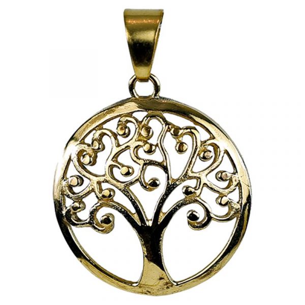 Boom des levens hanger messing goudkleurig -- 3 cm