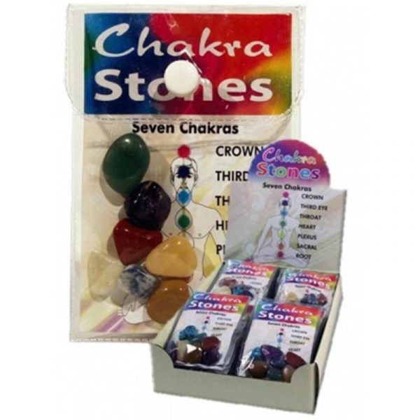 Chakra Stones 24 SETS met gratis display -- 15.5x25x7 cm