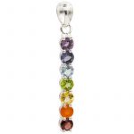 Chakra hanger 7 halfedelstenen zilver -- 3.5 cm