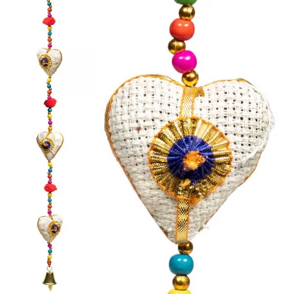 Decoratieve slinger hartjes jute -- 90 cm