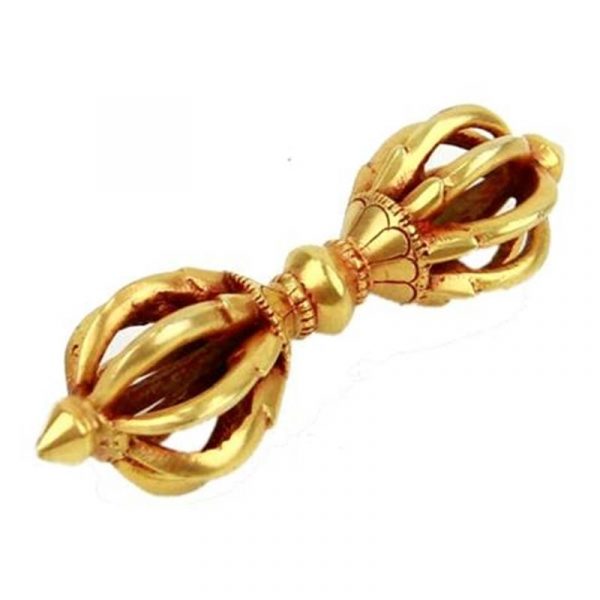 Dorje metaal 9 spaken goud verguld -- 116 g; 11 cm