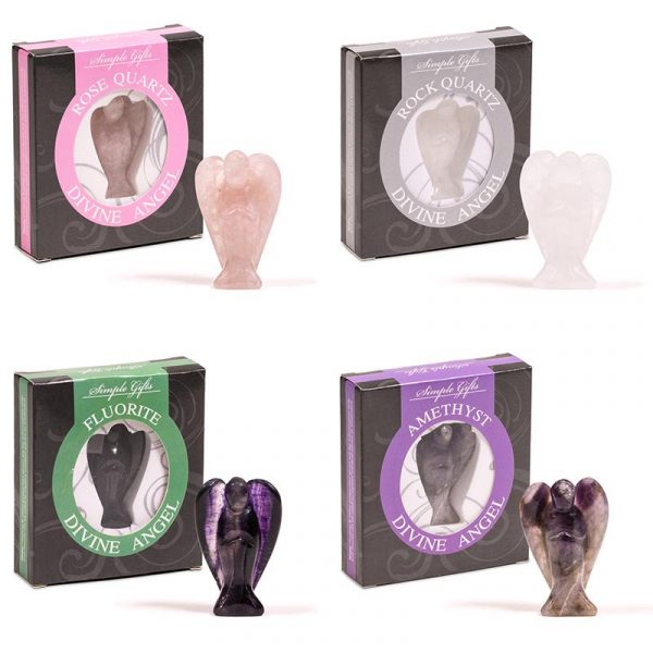 Engelen van halfedelsteen 4 x 2 -- 5x3 cm