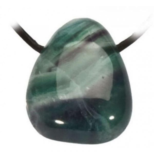 Fluoriet A kwaliteit trommelsteen hanger geboord -- 2.5-3 cm