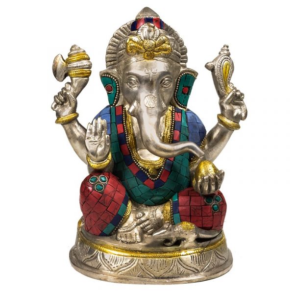 Ganesha beeld met mozaïek decoratie -- 25 cm