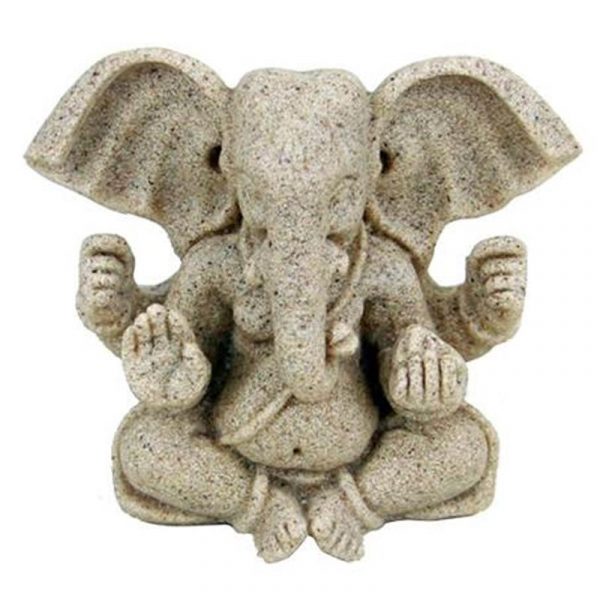 Ganesha beeld resin met zandstructuur -- 8 cm