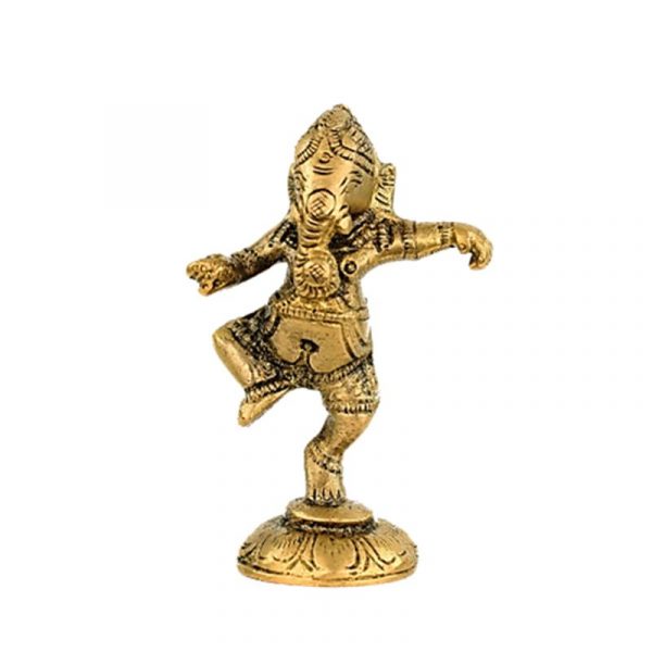 Ganesha dansend messing -- 150 g; 10 cm
