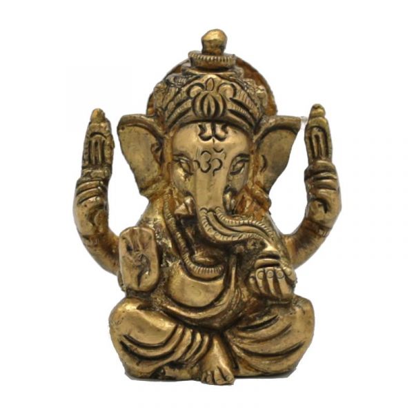 Ganesha messing minibeeldje -- 120 g; 5 cm