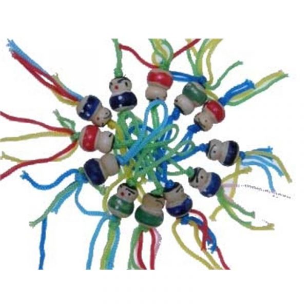 Gelukspoppetjes hout - 144 in een zakje -- 0.8 cm