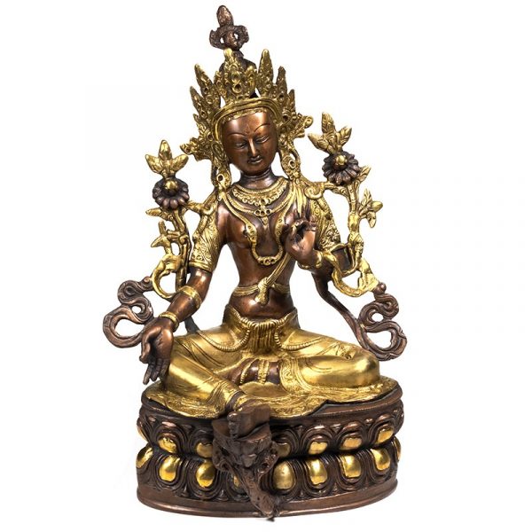 Groene Tara messing/goudkleur groot -- 3580 g; 35 cm