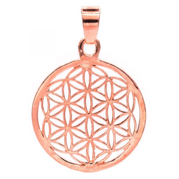 Hanger bloem des levens messing koperkleur -- 2.5 cm