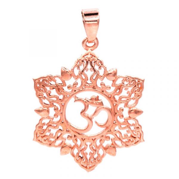 Hanger ohm lotus koperkleur -- 3 cm