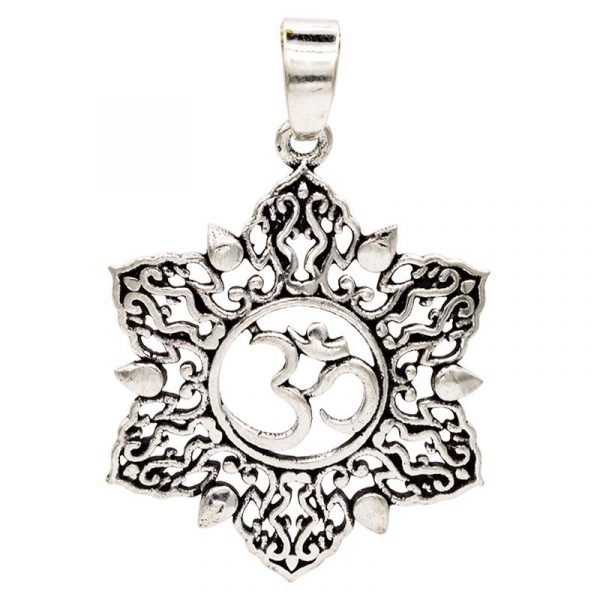 Hanger ohm lotus zilverkleur -- 3 cm