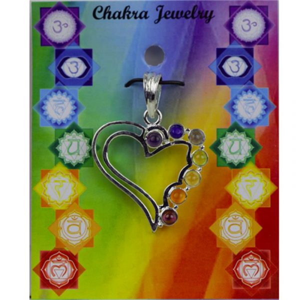 Hart chakra hanger messing verzilverd -- 3x3 cm