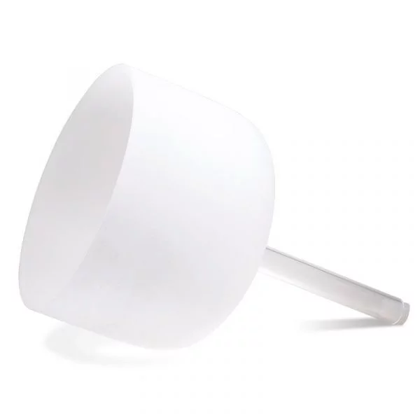 Kristallen klankschaal wit met handgreep F#-toon 432 Hz --