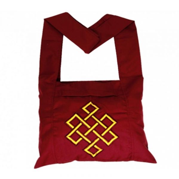 Lama tas rood met gele oneindigheidsknoop -- 40x36x86 cm