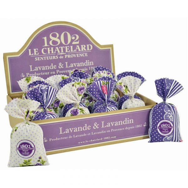 Lavendel & Lavandin zakjes in een kartonnen display -- 18 g