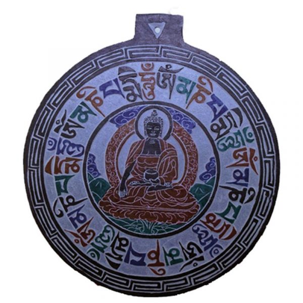 Leisteen reliëf Boeddha OMPMH -- 24 cm
