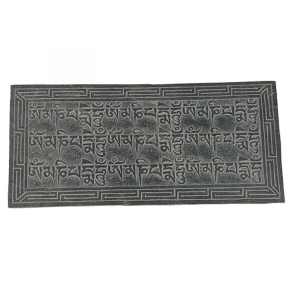 Leisteen reliëf Om Mani Padme Hum -- 13x29 cm