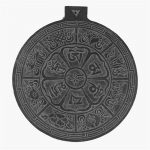 Leisteen reliëf acht voorspoedsymbolen en OMPMH -- 24 cm