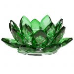 Lotus kaarshouder kristal groen -- 4.5x11 cm