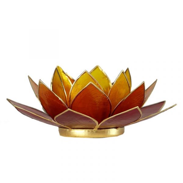 Lotus sfeerlicht 3-kleurig goudrand -- 13.5 cm