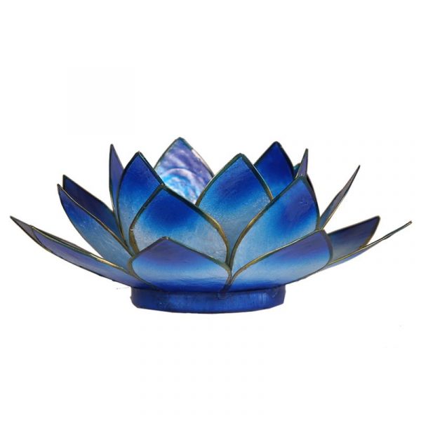 Lotus sfeerlicht blauw 2-kleurig -- 13.5 cm