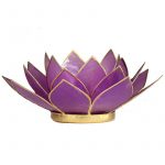 Lotus sfeerlicht lila goudrand -- 13.5 cm