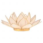 Lotus sfeerlicht naturel goudrand -- 13.5 cm