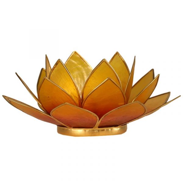 Lotus sfeerlicht oranje/geel 2-kleurig -- 13.5 cm