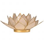 Lotus sfeerlicht parelmoer goudrand -- 13.5 cm