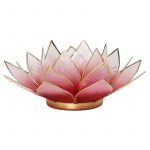 Lotus sfeerlicht rood/roze goudrand -- 13.5 cm