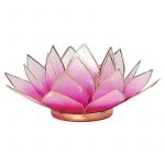 Lotus sfeerlicht roze/lichtroze goudrand -- 13.5 cm