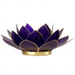 Lotus sfeerlicht violet 7e chakra goudrand -- 13.5 cm
