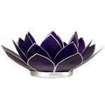 Lotus sfeerlicht violet 7e chakra zilverrand -- 13.5 cm