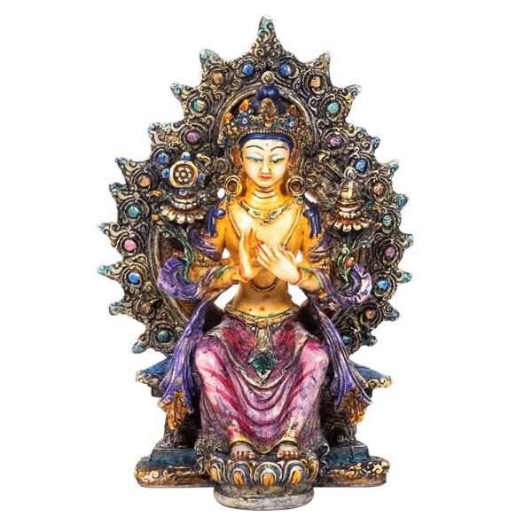 Maitreya Boeddha gekleurd -- 10x7x15 cm