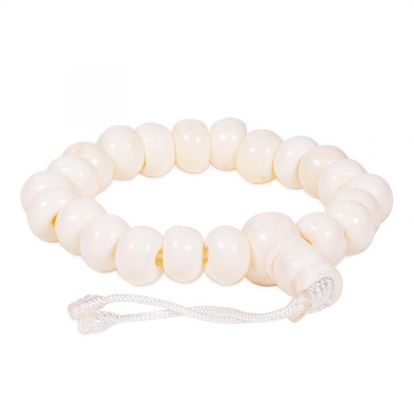 Mala/armband been naturel 21 kralen verstelbaar -- 0.8 cm