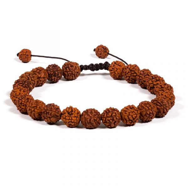 Mala/armband rudraksha 21 kralen verstelbaar -- 0.8 cm